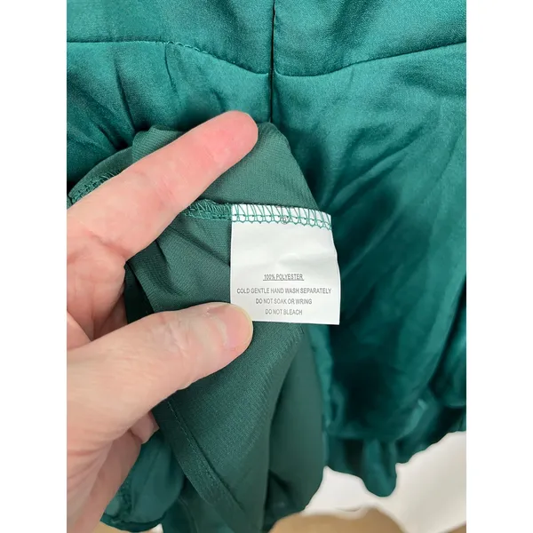 Hello Molly Forest Green Sunrise Memories Ruffle Mini Dress Romper Sz.L/US 8 NWT - Image 15