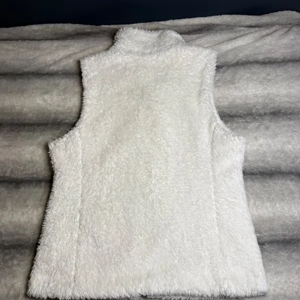 Patagonia Los Gatos Cabincore Fleece Vest White Full Zip High Pile Fuzzy Medium - Image 5