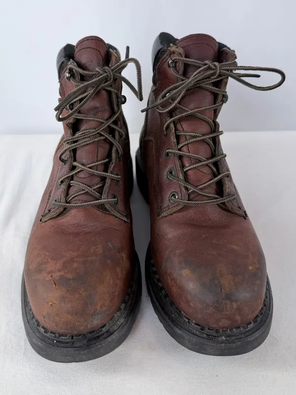 Red Wing Shoes‎ Leather Lace-Up Work Boots in Brown Size 8 Woman's - Image 3