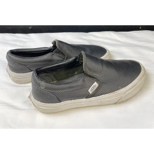 VANS Unisex Black Skater Leather Slip on Sneakers/Shoes M-4 W-5.5 SKU 3495 - Image 4