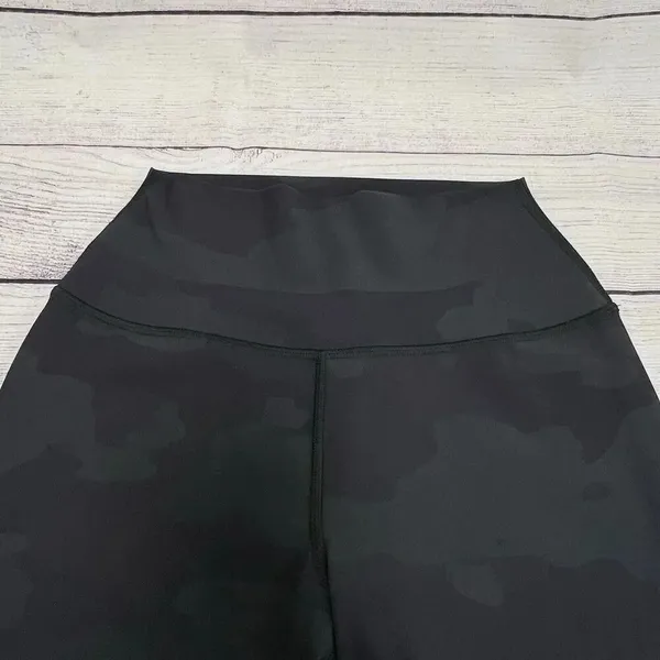 Alo Yoga High Waist Camp Vapor Leggings Black Green Camouflage Athletic Pants XS - Image 7