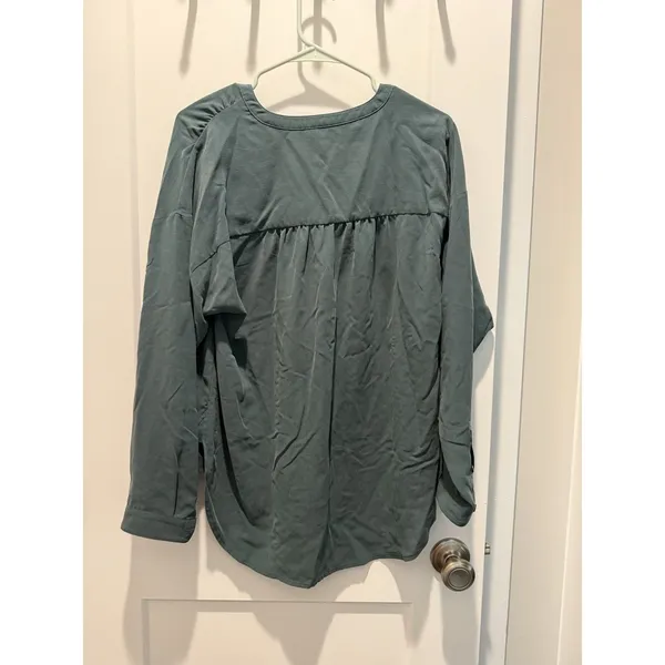 Madewell Sandwashed Popover Top Blouse Large - Image 4