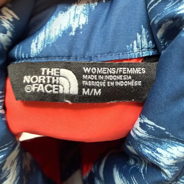 The North Face Flare Puffer Down Vest Blue Geometric Medium - Image 3