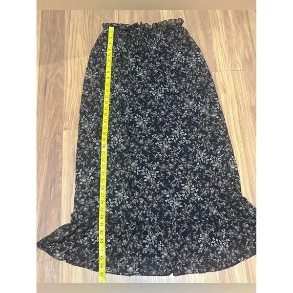 Thirty/Thirty floral print maxi skirt elasticized ruffled waistline Size Xs - Image 8