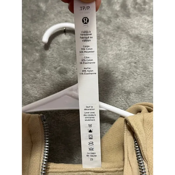 Lululemon Scuba Oversized Half Zip Hoodie Trench Tan Cotton Blend Women’s XS/S - Image 7