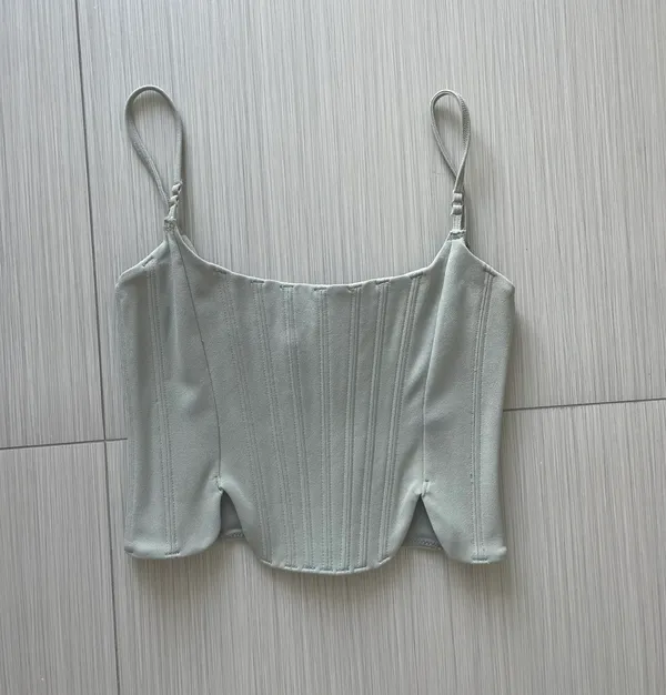 White Fox Living Large Bustier Top in Sage - Image 2