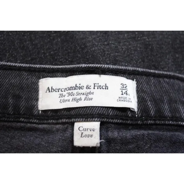 Abercrombie & Fitch Curve Love The 90s Straight Ultra High Rise Jeans Size 32 14 - Image 3