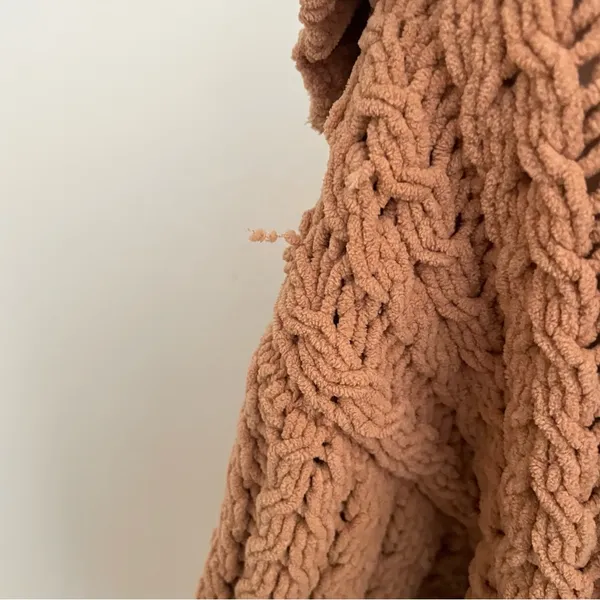 Aerie Cable Car Quarter Zip Chenille Knit Sweater Size Small - Image 7