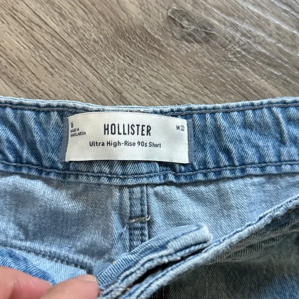 Hollister Light Blue Jean Shorts High rise Casual Denim 33 - Image 4
