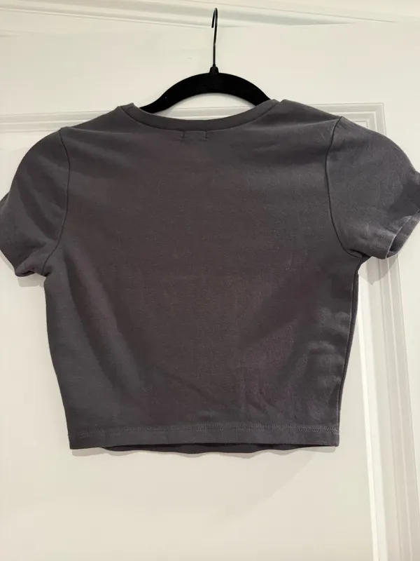 Garage Charcoal Gray Bloomtopia Graphic Crop Top - Image 3