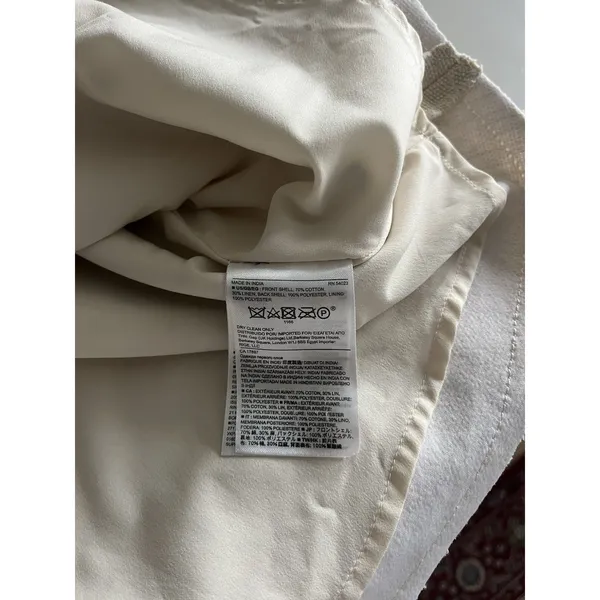 Banana Republic Peplum Linen Blend Dress Womens Size 4 Beige Sleeveless Raw Hem - Image 6
