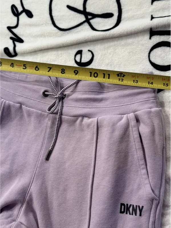 DKNY Ladies Plush Cotton Warm Cozy Fleece Draw String Jogger Lavender S - Image 6