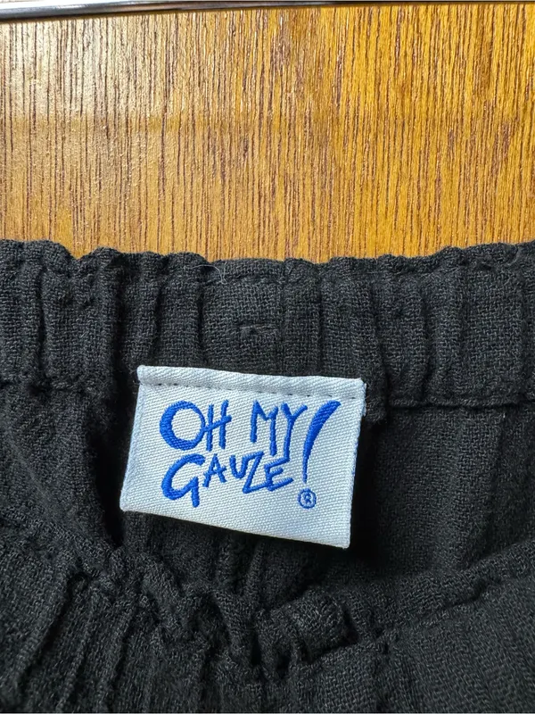 Oh My Gauze Cloud Cotton Cropped Pull On Cutout Pants Black 2 L/XL 12-14 NEW - Image 5