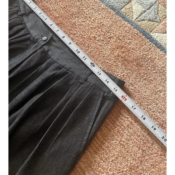 LIV Charcoal Gray Pleated Tapered Pants High Waist Cotton Blend NWT - Image 3