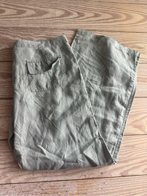 Y2K GAP 100% Linen Wide Leg Drawstring Pants size 2 - Image 5