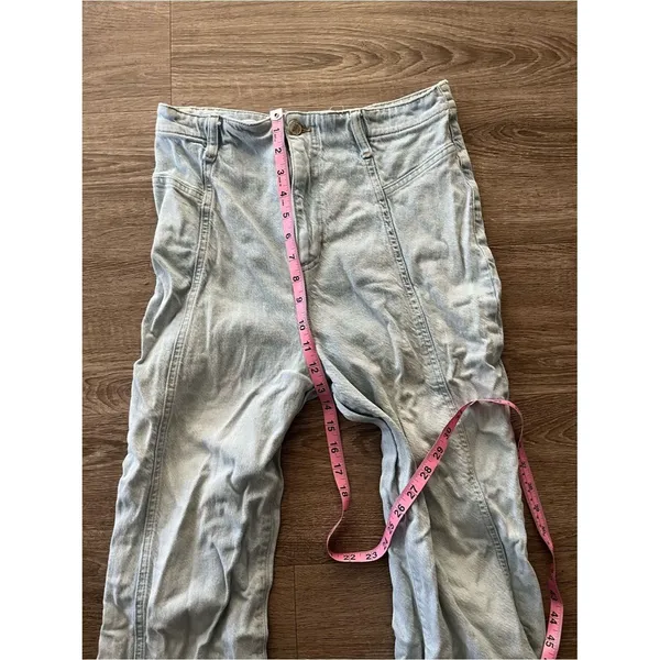 Free People We The Free High Rise Flare Jeans Y2K Womens 29 Light Wash Denim - Image 12