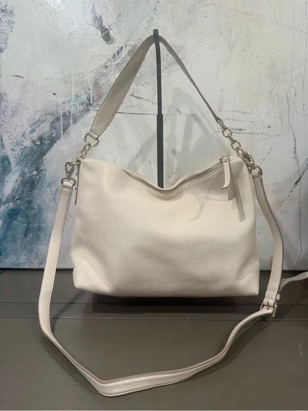 Kate spade New York Saffiano Leather Crossbody Shoulder Hobo Bag Cream Color - Image 3