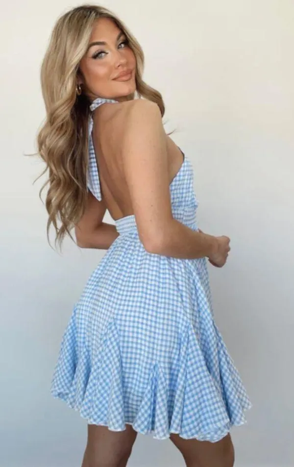 Lane 201 Blue And White Gingham Dress - Image 2