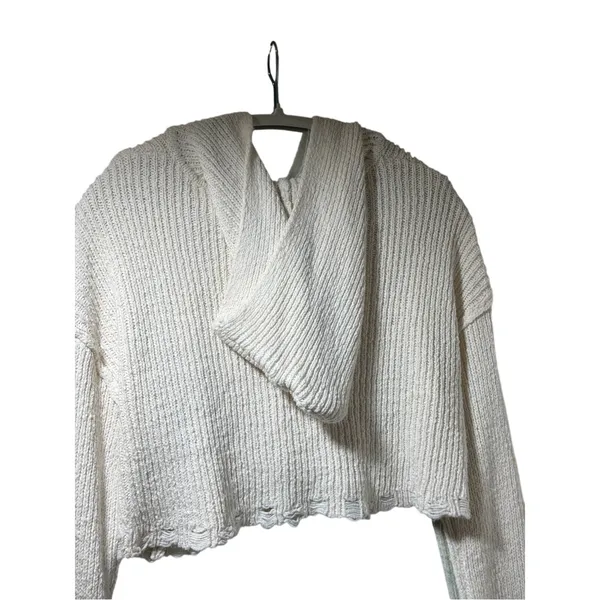 Moon & Madison Knit Hooded Zip Sweater in Off-White L 12-14 EUC - Image 6