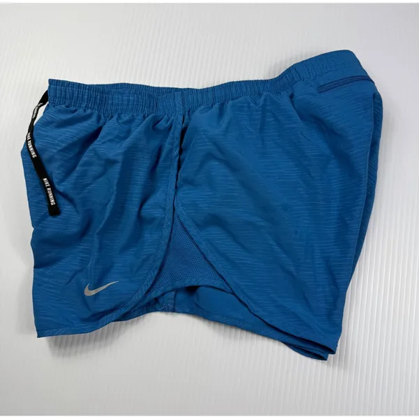 Nike Running Shorts Dri-FIT Back Zip Pocket‎ Lightweight Blue Size M - Image 5