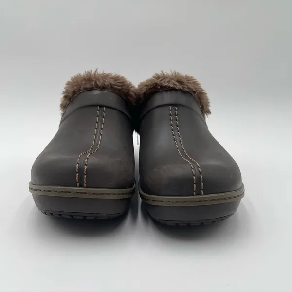 CROCS Cobbler Eva Clogs Heeled Mules Faux Fur Women’s Sz 7 Slip On Casual - Image 5
