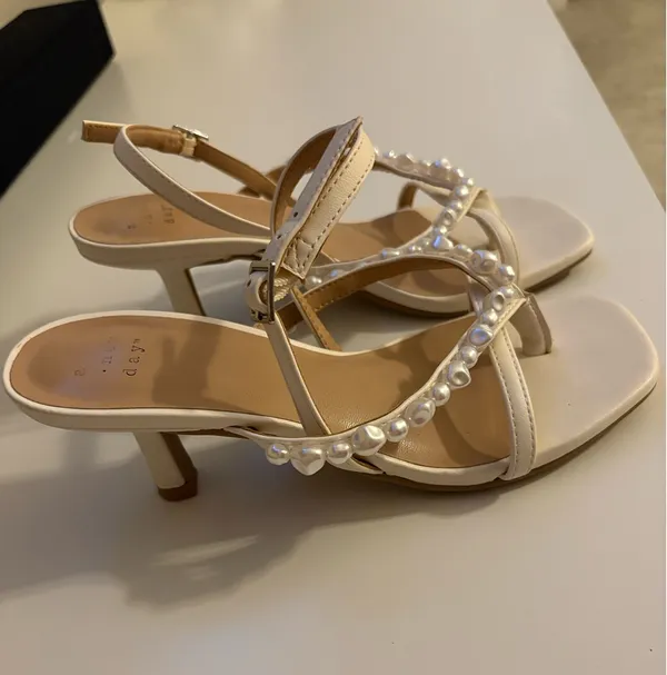 A New Day White Pearl Kitten Heels - Image 2