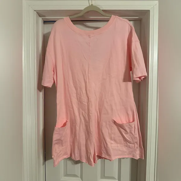 Pink V-Neck Women's Romper - Image 2