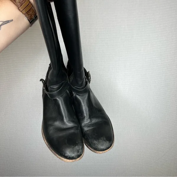 FRYE‎ | Tall Mid Calf Stylish Black Leather Boots 7 Woman’s - Image 2