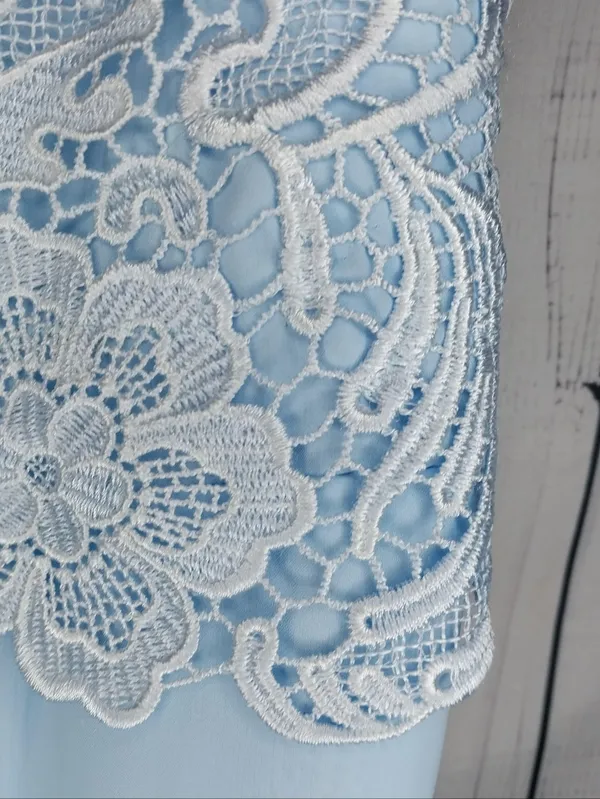 JJs House Light Blue Lace Bodice A-Line Midi Evening Formal Prom Gala Dress NWT - Image 4
