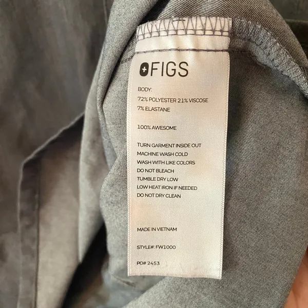 FIGS Graphite Gray Catarina Scrub Top Medical Uniform Women's size XS Nurse Dr - Image 9