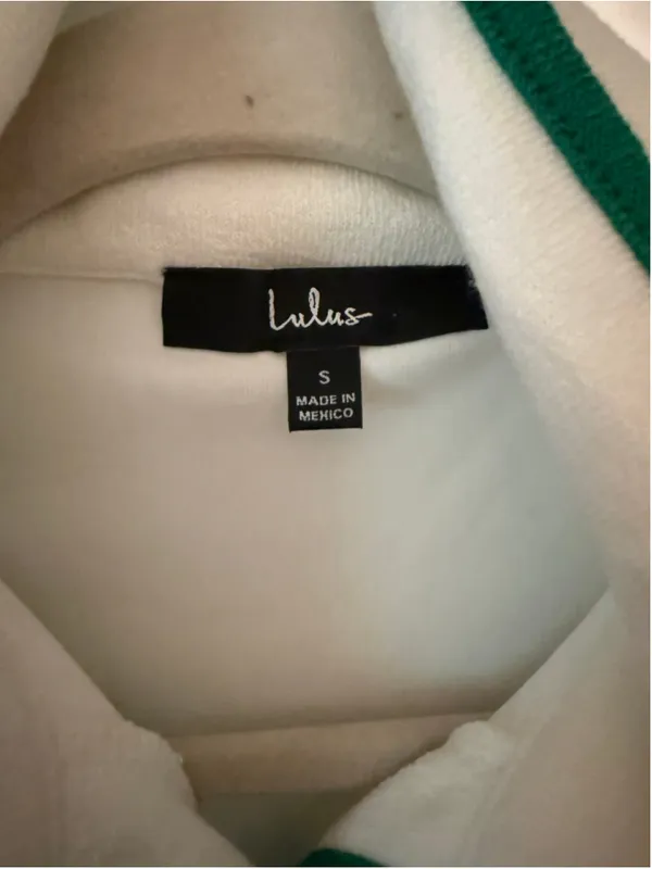 Women's Lulus Polo Mini Dress Size S White and Green - Image 3