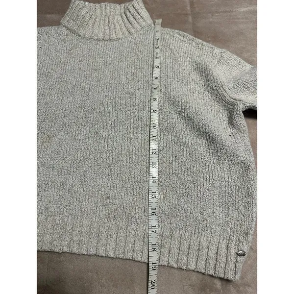 American Eagle Cropped Mock Turtleneck Sweater Women's Size Medium Neutral - Image 6