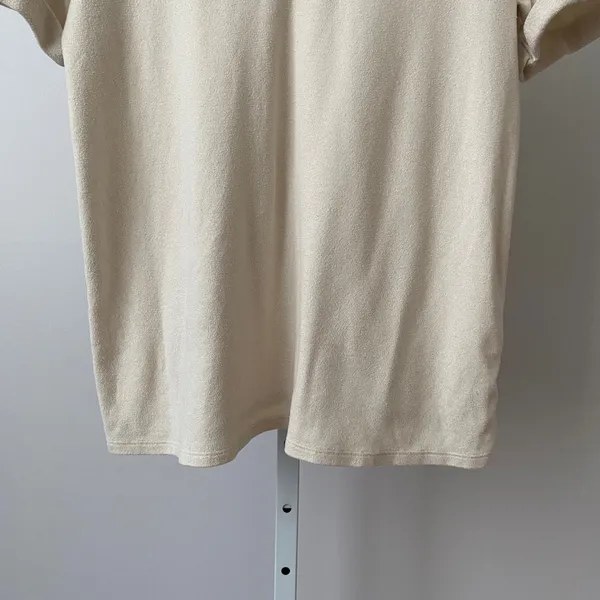 American Eagle Relaxed Coastal Clean Soft Sexy Plush V-Neck T-Shirt Small Cream - Image 3