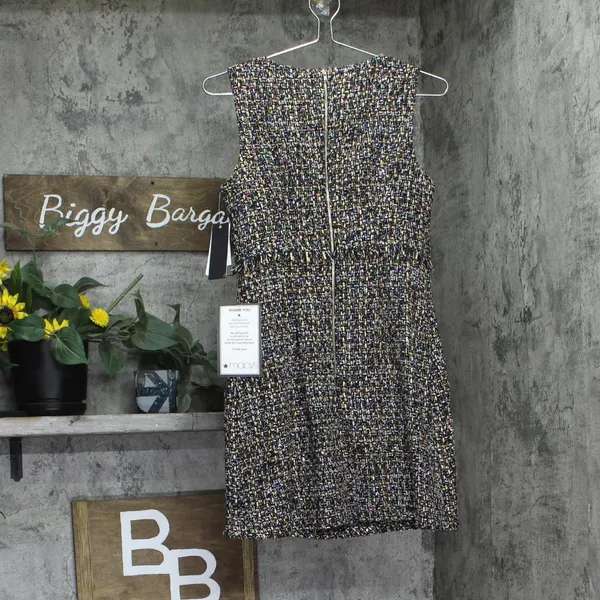 NWT City Studios Juniors Metallic Boucle Sheath Dress 1872VR9BT1 Black Combo 1/2 - Image 5