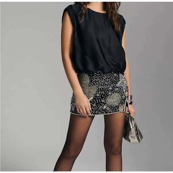 By Anthropologie Black Viscose Professional Blouse Top Career Wear L - Image 3