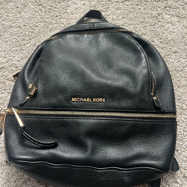 Michael Kors Black Leather Backpack - Image 11