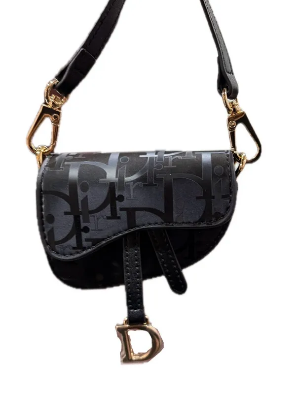 Source Unknown NWOT Mini Black D Monogram Saddle Style Fashion Purse/Keychain - Image 3