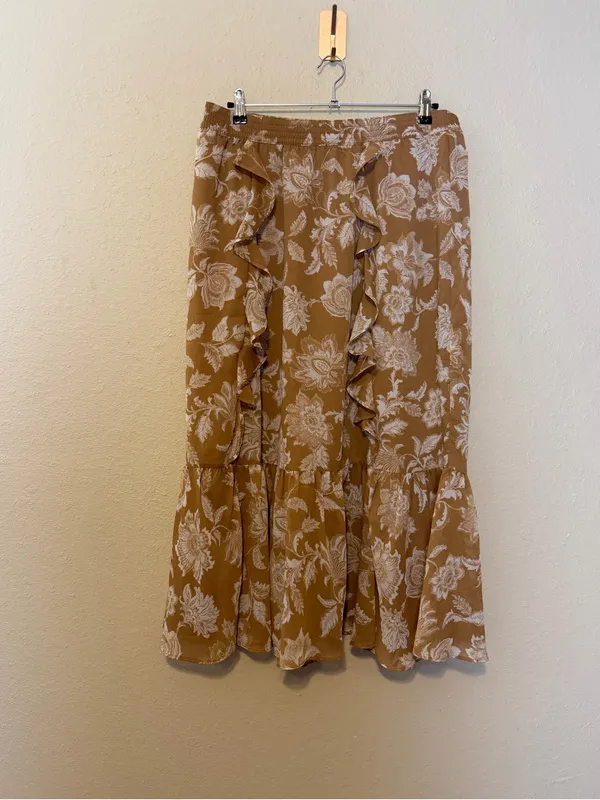 LOFT Floral Ruffle Midi Skirt‎ Size 14 NWT - Image 4