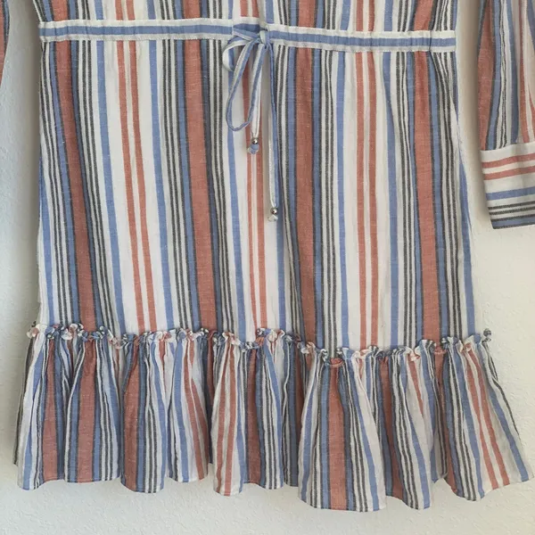 Veronica Beard Jeans Ardith 100%‎ Cotton Striped Mini Shirt Dress - Image 7
