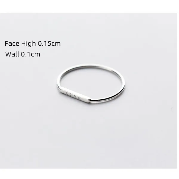 Boutique Dainty White‎ Gold-Plated S925 LOVE Bar Band Ring | Sz 6 NEW - Image 8