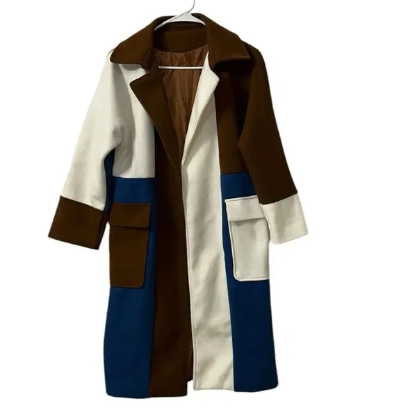 Women’s Color block Open Front Jacket(No Size ) Green - Image 2