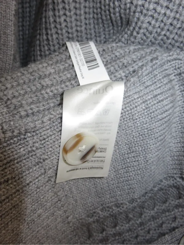 Quince Gray Cable Knit Cardigan Sweater Collared Button Front 100% Wool Medium - Image 10