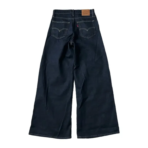NEW Levi's Premium 726 High Rise Wide Leg Indigo Dark Wash Jeans Size 27 - Image 4