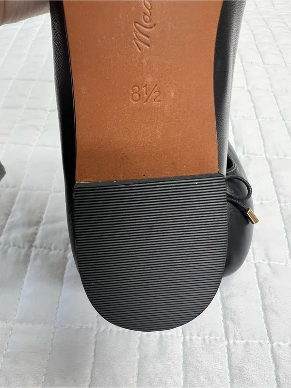 Madewell The Hester Flat in True Black Leather Size 8.5 - Image 11