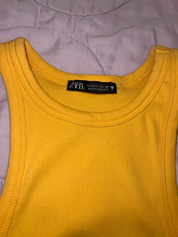ZARA Orange Ribbed Tank Top - Image 5