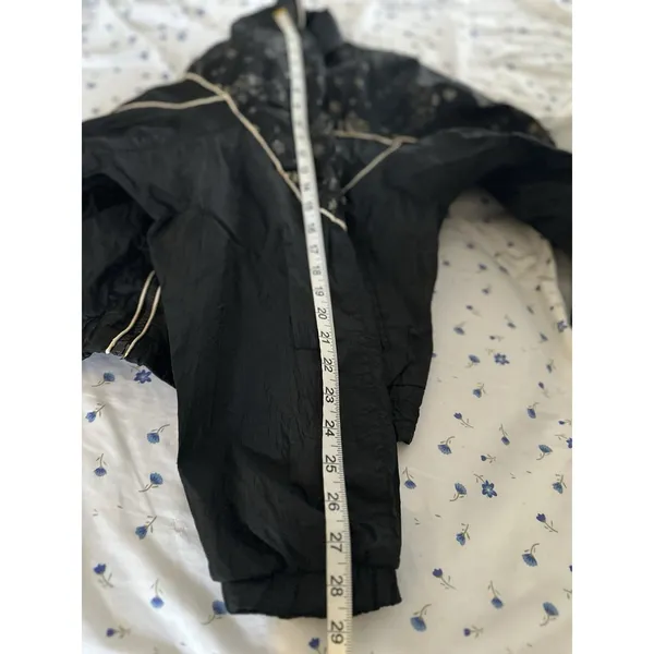 East West 80's Black & Gold Glitter Star Patterned Zip-Up Windbreaker Jacket - Image 5