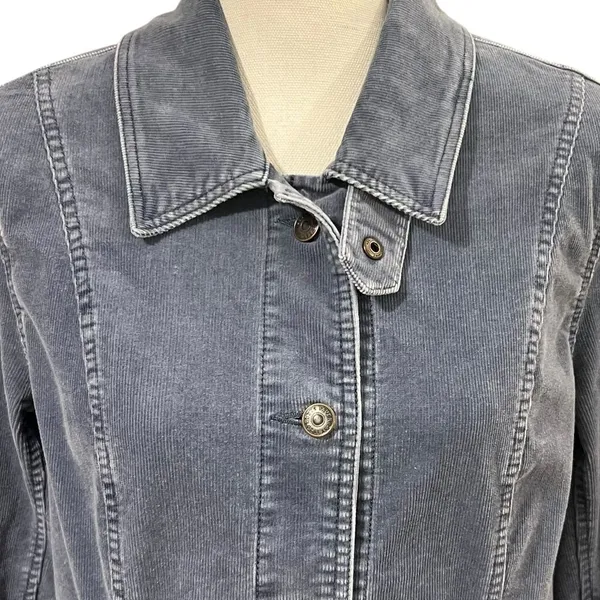 Eddie Bauer Womens Corduroy Utility Jacket Size L Academia Preppy Gilmore Girls - Image 2