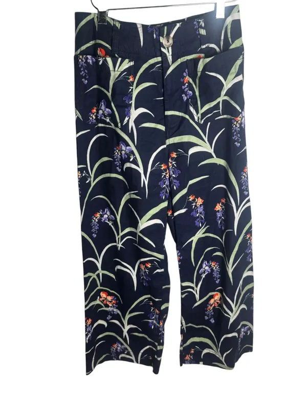 Anthropologie Maeve The Colette Cropped Wide-Leg Linen Blend Floral Pants - Image 2