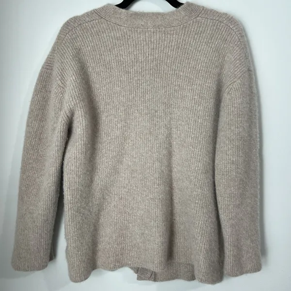 Quince Sweater Women's M Mongolian Cashmere 2.0 Oversized Boyfriend Cardigan Tan - Image 6
