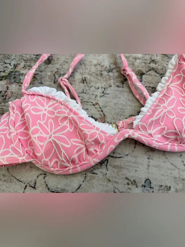 Pink & White Floral Bikini Set - Image 8